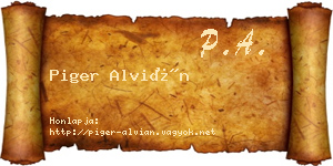 Piger Alvián névjegykártya